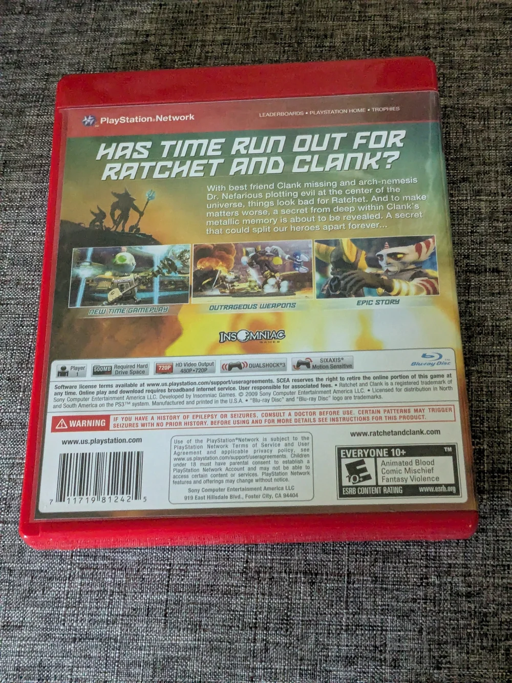 PlayStation 3 Ratchet & Clank Future: A Crack in Time - Red Case